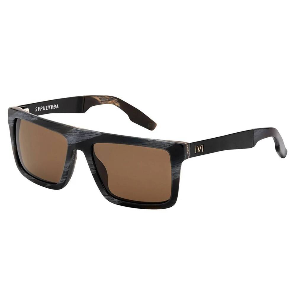 NEW IVI VISION unisex sepulveda sunglasses in double horn - brushed black